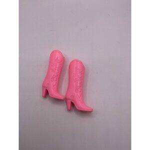 Vintage Mattel Barbie Doll Name Script Pink High Heel Cowboy Boots
